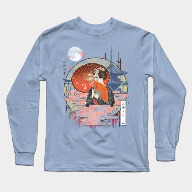 Ukiyo e Geisha Long Sleeve T-Shirt by silentOp